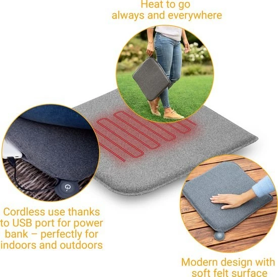 Električni jastuk za stol Medisana OL 600, 400x400 mm, 3 stopnje ogrevanja, siv