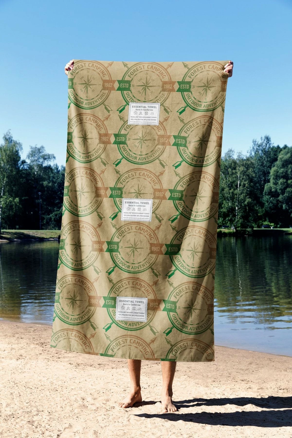 Brisača za plažo Mijolnir Forest Camping, 90 x 150 cm