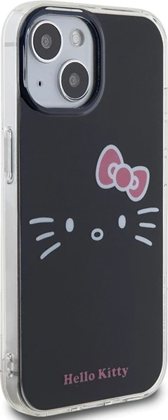 Ovitek za telefon IML Kitty Face, Hello Kitty, za iPhone 15, črn
