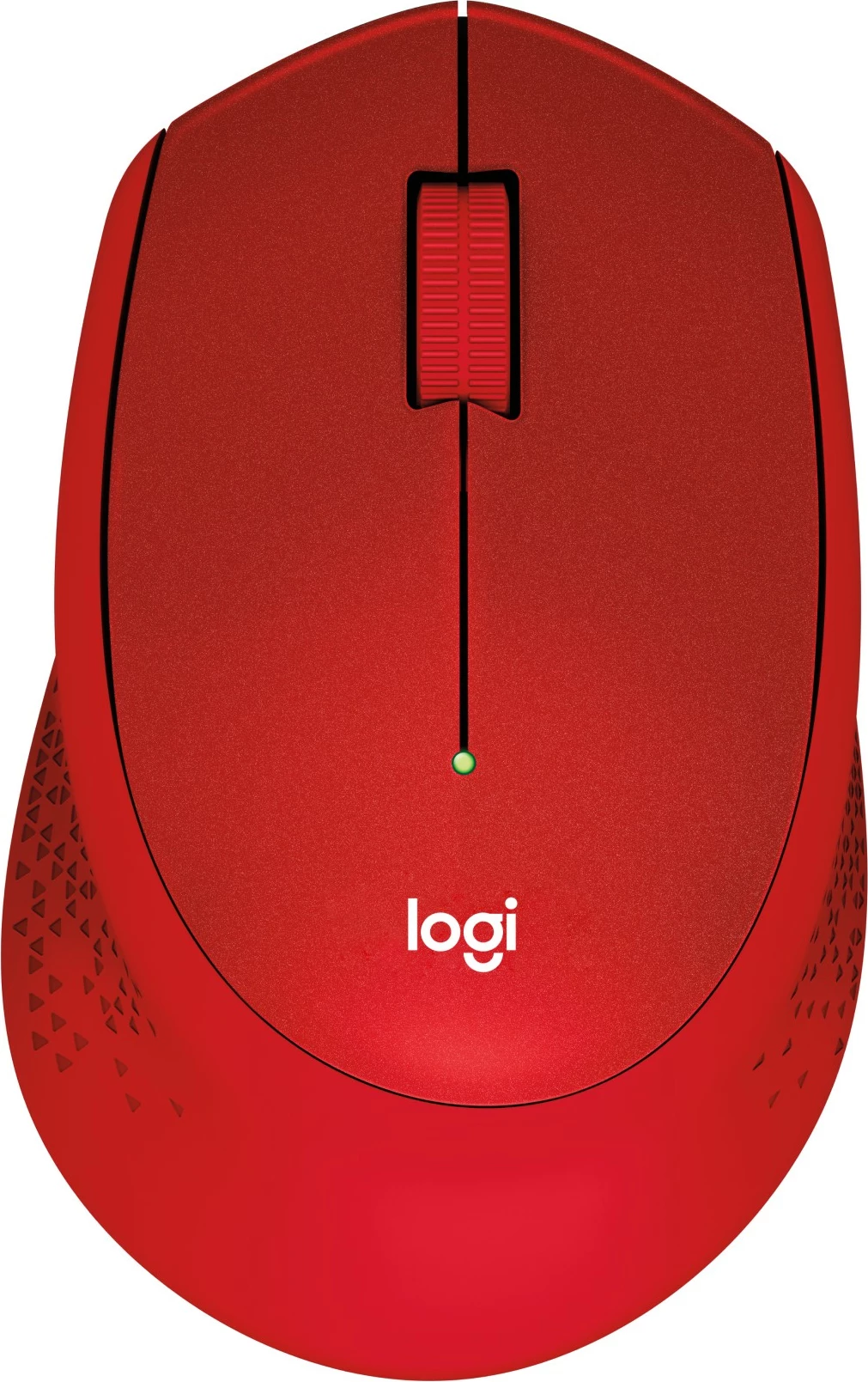 Slišni miš Logitech M330 SILENT PLUS, desnor, mežanik, RF brezžični, 1000 DPI, rdeč