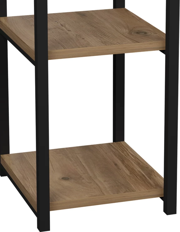 Polica iz kovine in melamina, naravna barva, 33x28x70 cm