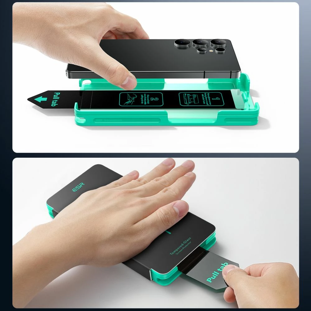 Kaljeno zaščitno steklo za zaslon ESR, Samsung Galaxy S25 Ultra, 2 kosa, prozorno