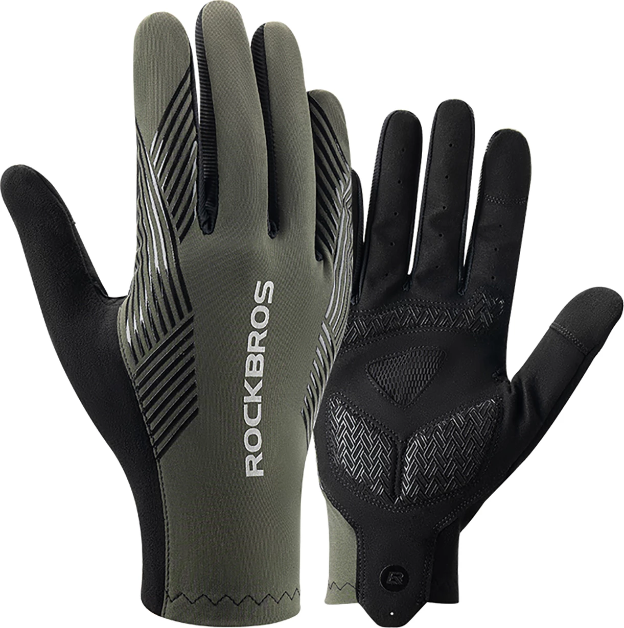 Polne kolesarske rokavice Rockbros 16110006002, M, zelene