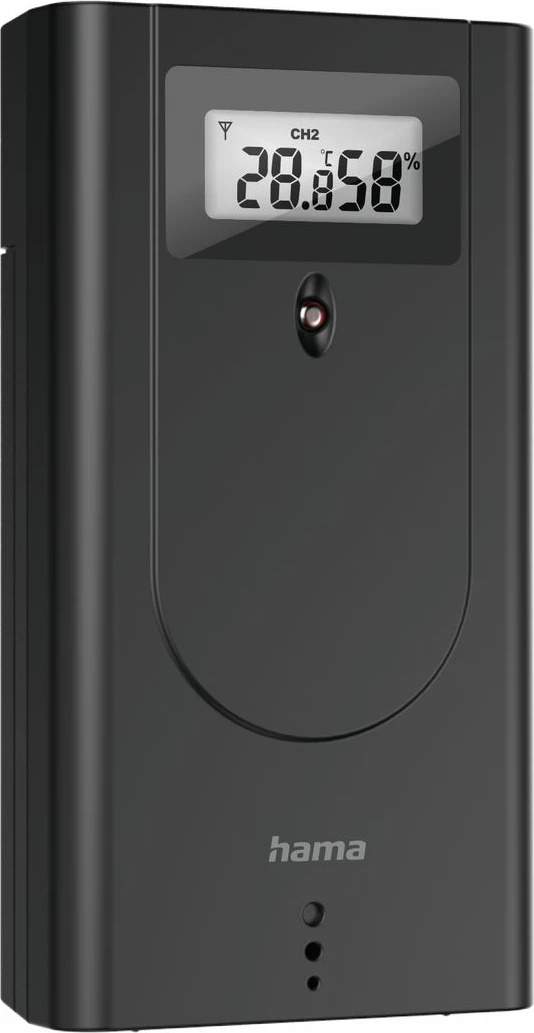 Vremenska postaja, digitalna, z VA zaslonom, črna Hama Black Line Plus