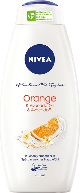 Gel za prhanje za ženske Nivea Orange & Avocado Oil Care, 750 ml