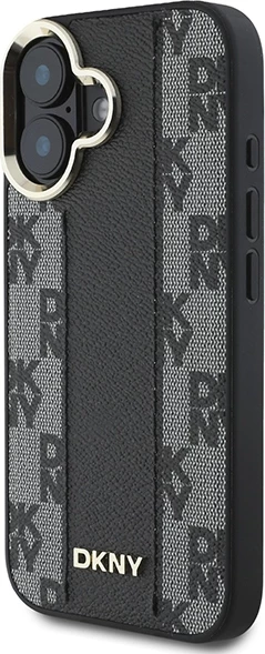 Ovitek za telefon MagSafe, ekološko usnje, črn DKNY za iPhone 16 Plus