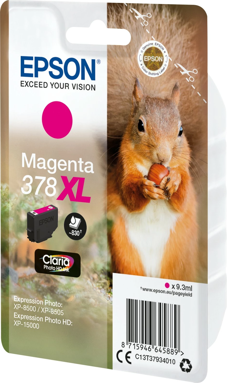 Toner magenta Claria Photo HD 378XL, XL 9.3ml — Epson Squirrel