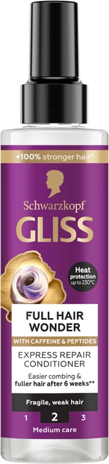 Balzam brez izpiranja za ženske Gliss Full Hair Wonder Express, 200 ml