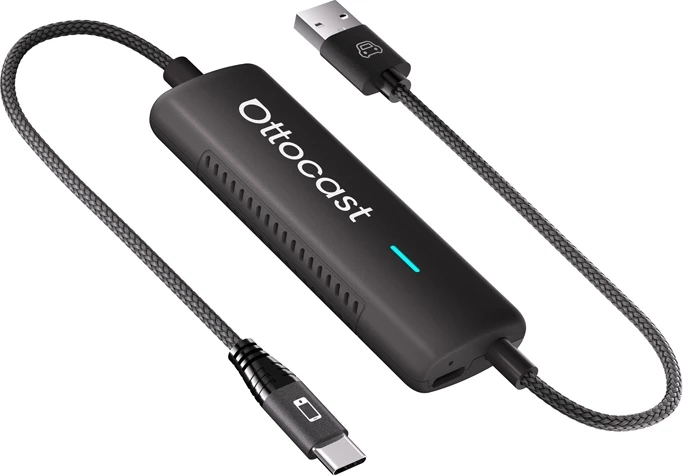 Brezžični avto adapter za ogled zaslona Ottocast CA450, črn