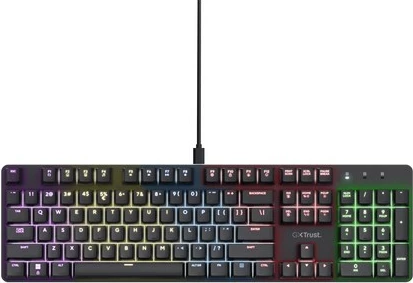 Gaming tipkovnica GXT 871 Zora, Trust, USB, QWERTY, angleščina (US), črna