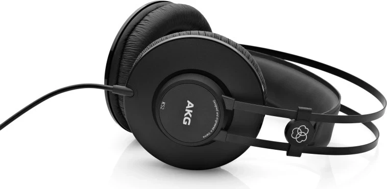 Slušalke AKG K52 z zvočnim kablom, za oder/studio, črne