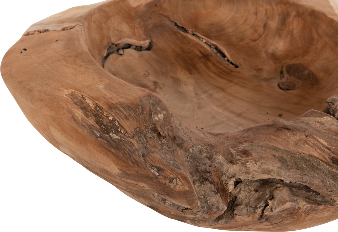 Dekorativna skleda za mizo YOKI FH9629 iz tikovine Φ50x16Hcm