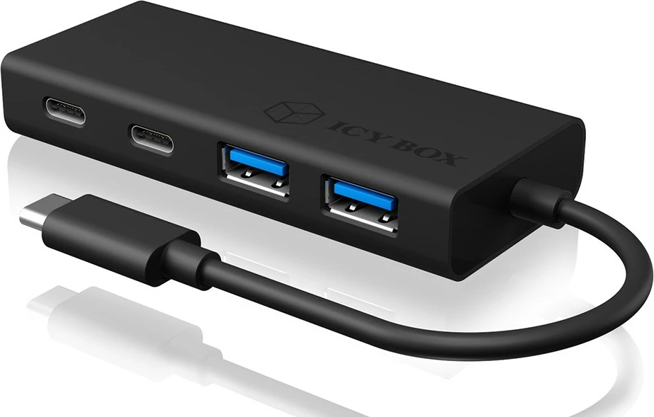 USB hub, 4 vrata, USB 3.2 Gen 1, 60 W, črn — ICY BOX IB-HUB1426-CPD