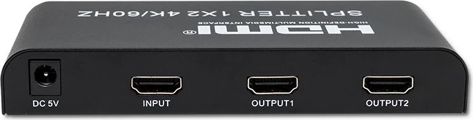 Aktivni HDMI delilec, Qoltec 51797, 2 x HDMI, 4K x 2K, 60 Hz, črn