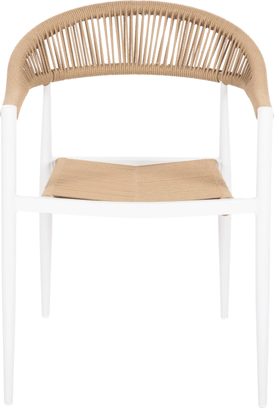 Aluminijasti naslanjač GRET FH5854.01 bel z bež PE ratanom 56x55.5x78H