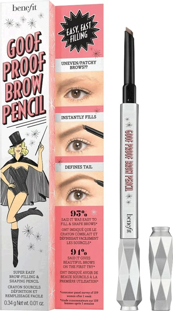 Svinčnik za obrvi Goof Proof Brow Pencil, Benefit, za ženske, 1 Cool Light Blonde, 0,34 g
