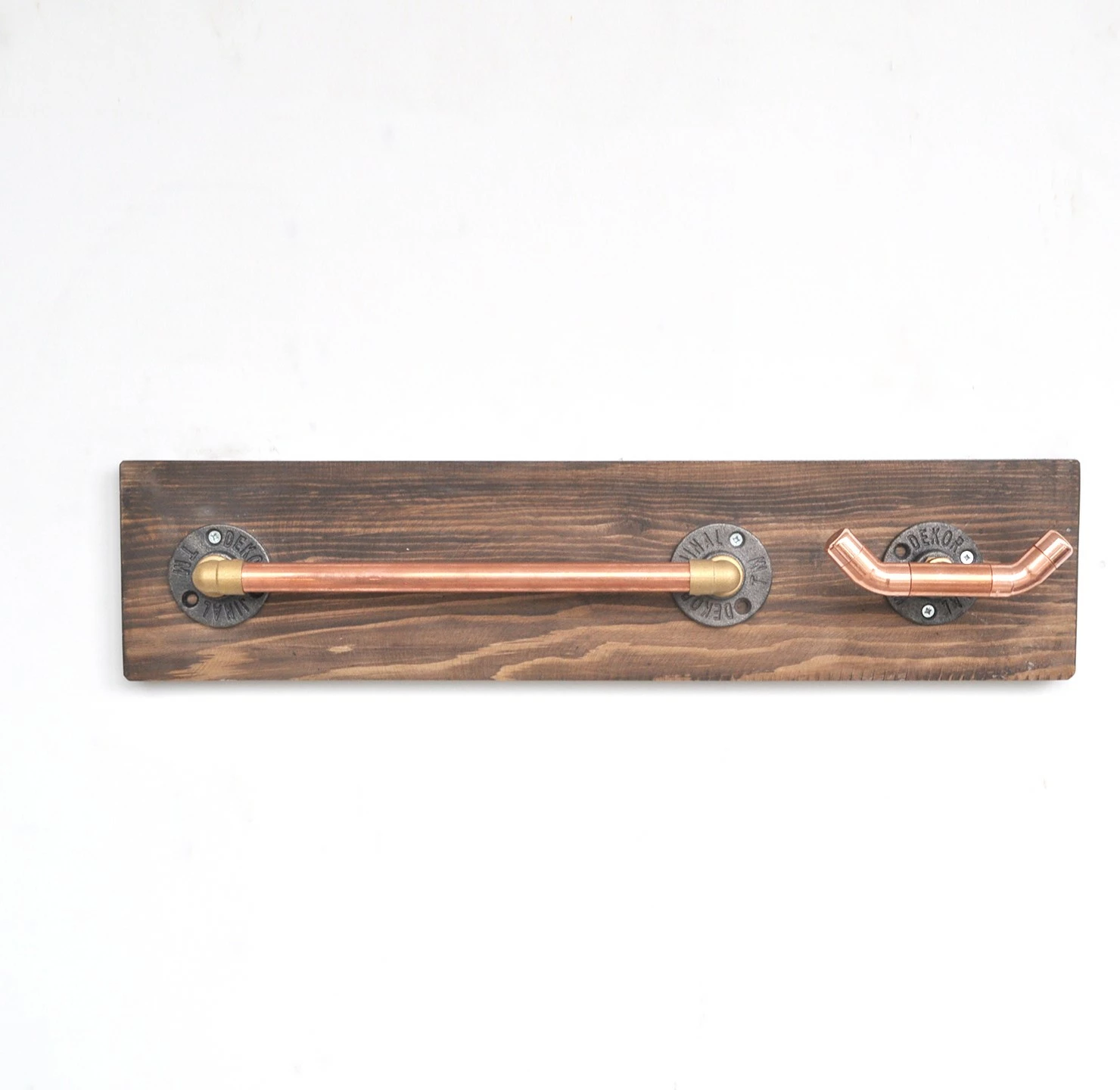 Stenski obešalnik Pipe, rožnato-zlata in lešnik barva, Skye Decor, Cop012