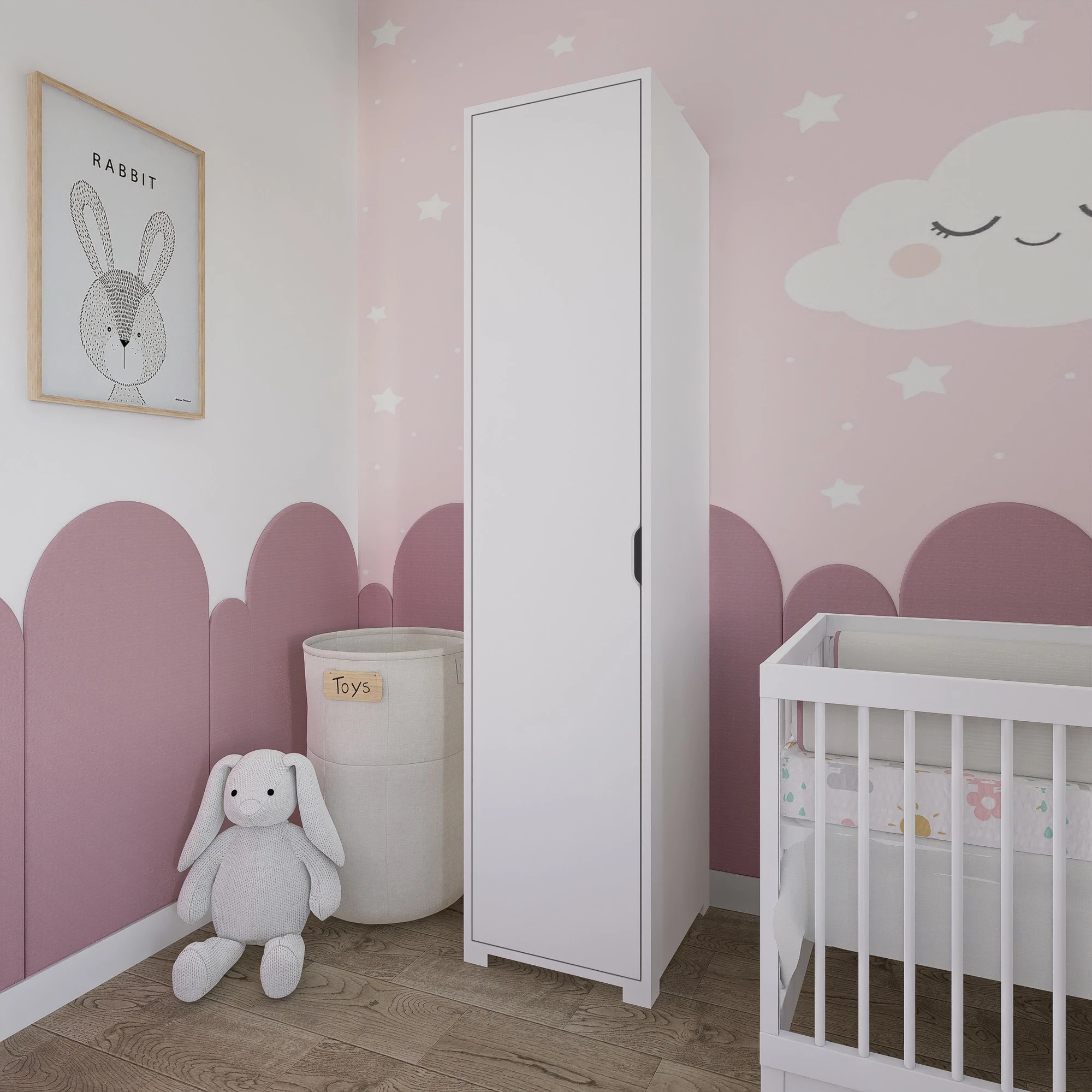Dnevni/Spalni omarica Skye Decor, mat bela, Duru 1600-042