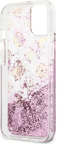 Ovitek za telefon Guess Peony Liquid Glitter za iPhone 13 mini 5,4", roza