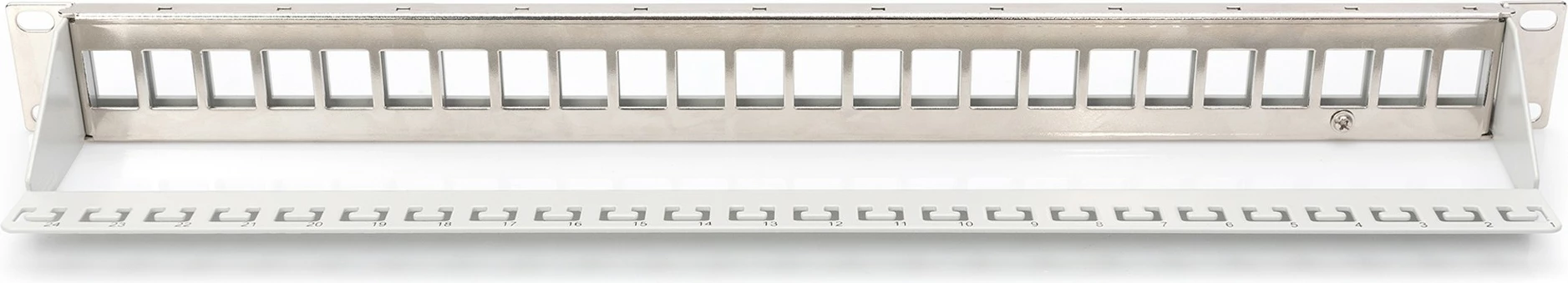Modularni patch panel 24 vrat, Digitus, 1U za rack, Cat5e/Cat6/Cat6a, siva