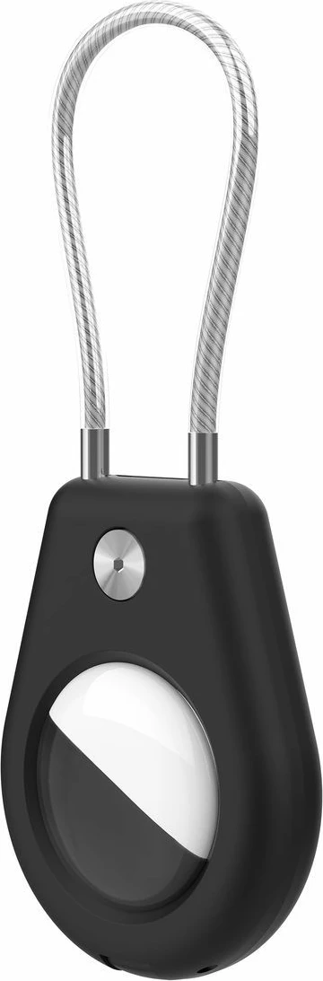 Ovitek Hurtel za Apple AirTag, s jekleno vrvico, črn