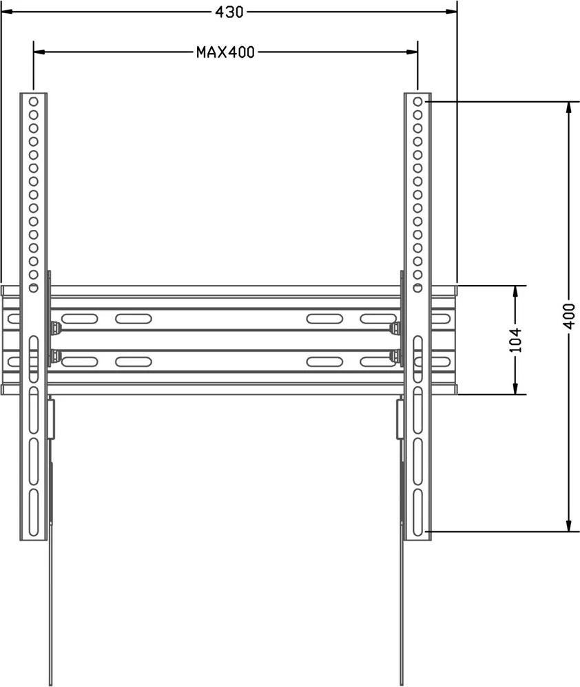 Stenski nosilec za TV/monitor Maclean MC-748A, VESA 400x400, 32-70", 45 kg, črn
