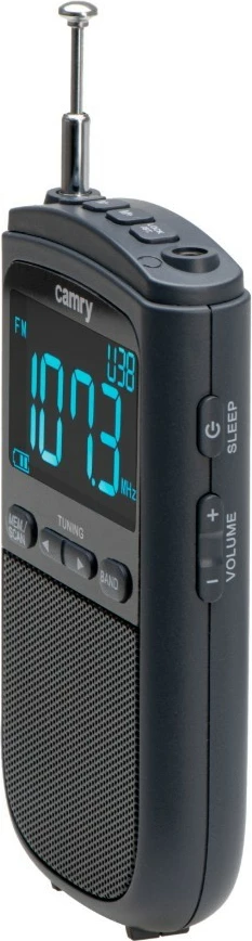 Prenosen radio Camry CR1905, FM/AM, LCD zaslon, USB-C, črn