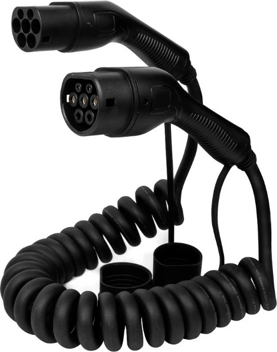 Spiralni polnilni kabel Defenzo Spiro AC22, 5 m, Type 2, črn