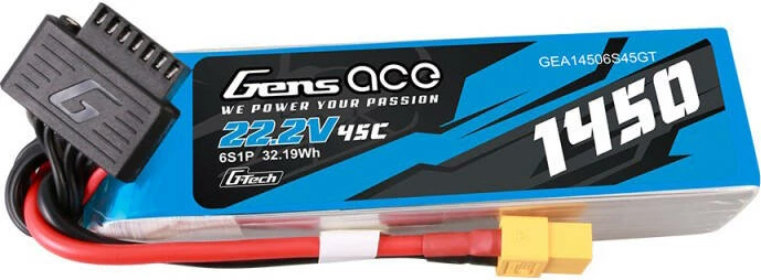 LiPo baterija 1450mAh, 22.2V, 45C, Gens Ace GEA14506S45GT, z XT60 vtičem