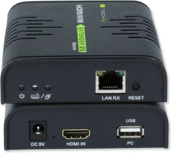 KVM podaljševalnik HDMI in USB, 120 m, črn, Techly 028214, komplet