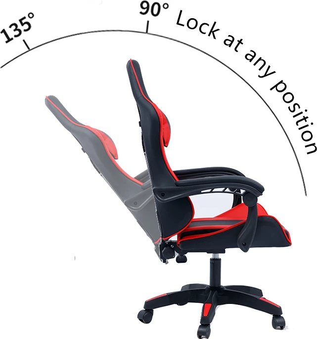 Gaming stol William, PU, črno/rdeč