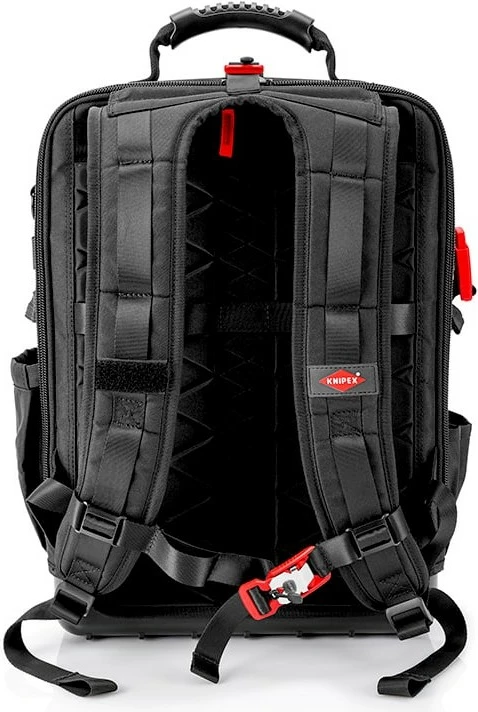 Kovček za orodje Modul X18 Elektro Knipex, črn, z rdečim in rumenim orodjem