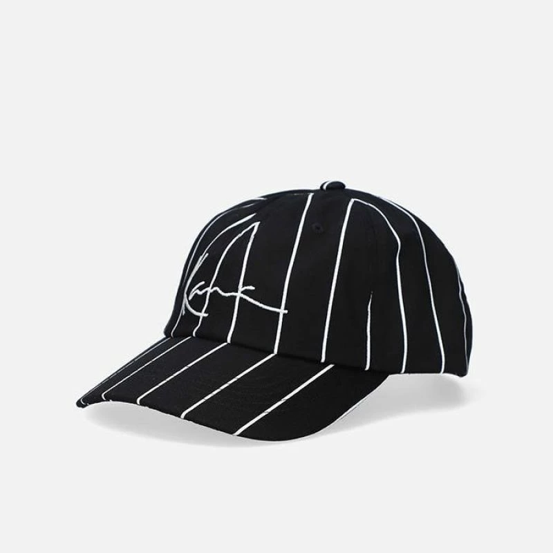 Baseball kapa Karl Kani KK Signature Pinstripe, bela in črna