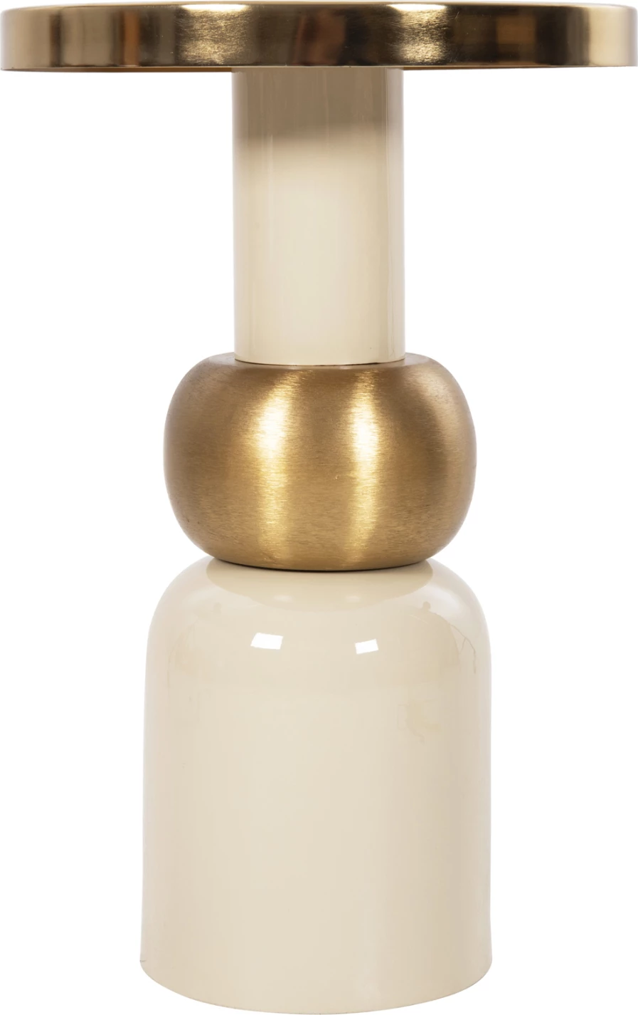 Pomožna miza AMBUR FH4238.03 kovinska v ecru-zlati barvi Φ40,5x62Hcm