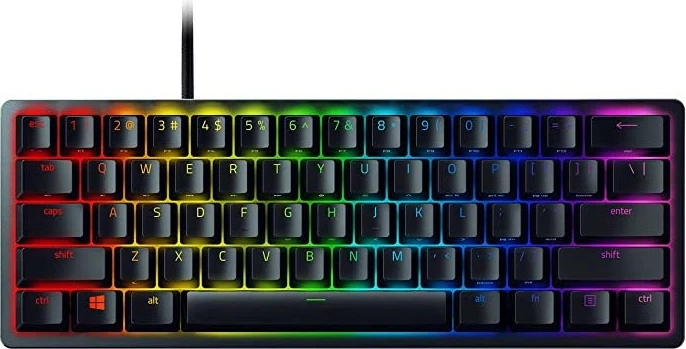 Gaming tipkovnica Razer Huntsman Mini, optično-mehanska, 60%, RGB, QWERTZ, črna