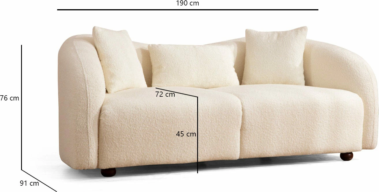 Dvosedežna sofa Venedik, krem, Atelier del Sofa