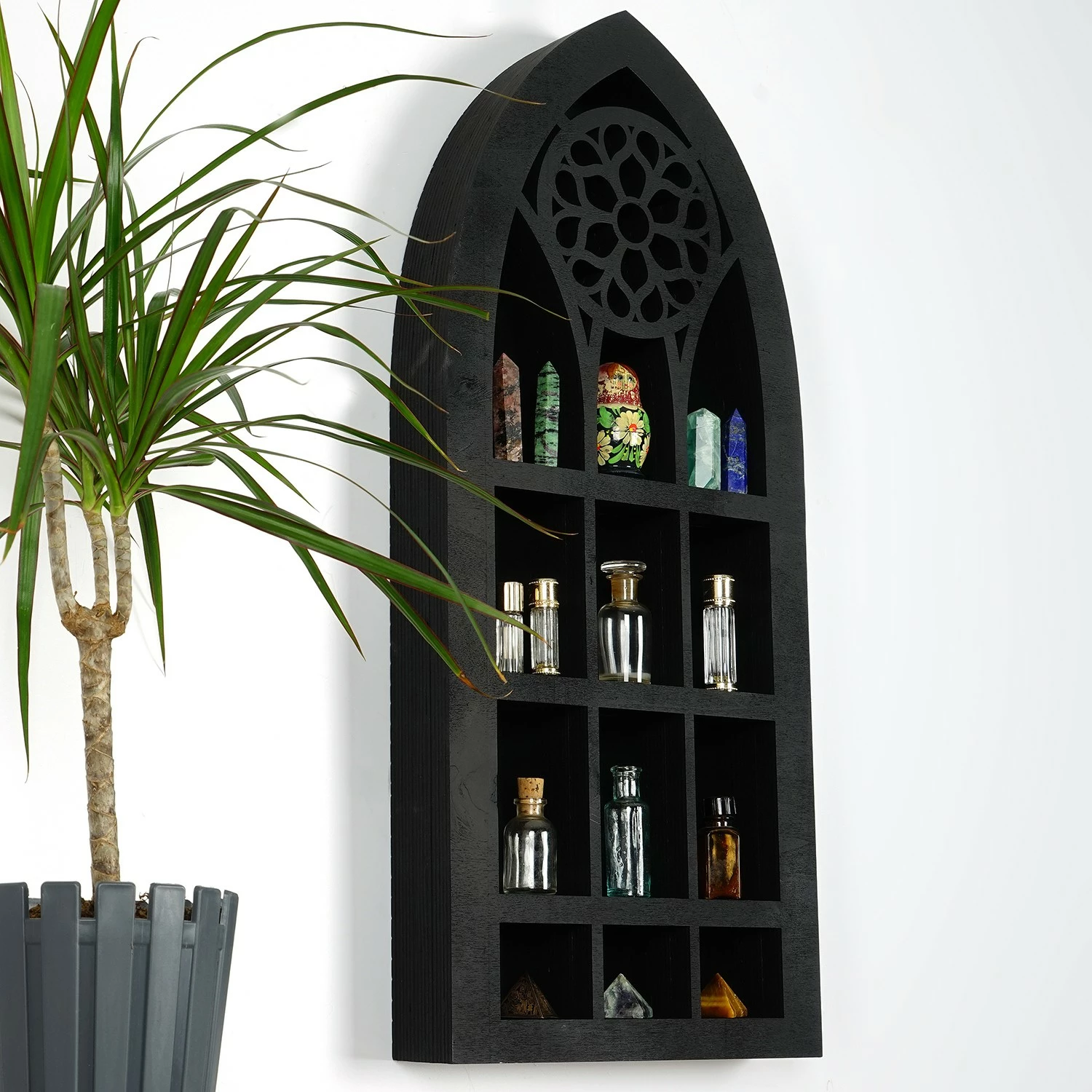 Leseni organizator 66 x 29 x 6 cm, črn, Skye Decor Meh207-M