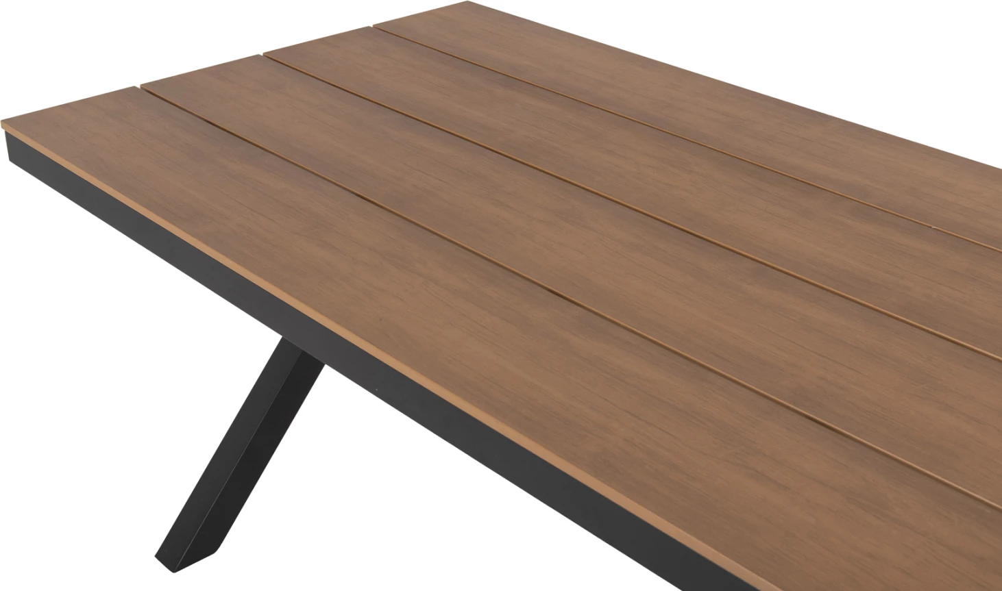 Aluminijasta pravokotna miza TAWNEE FH6039.01 antracit-poliles v naravni les 219,5x89,5x73cm