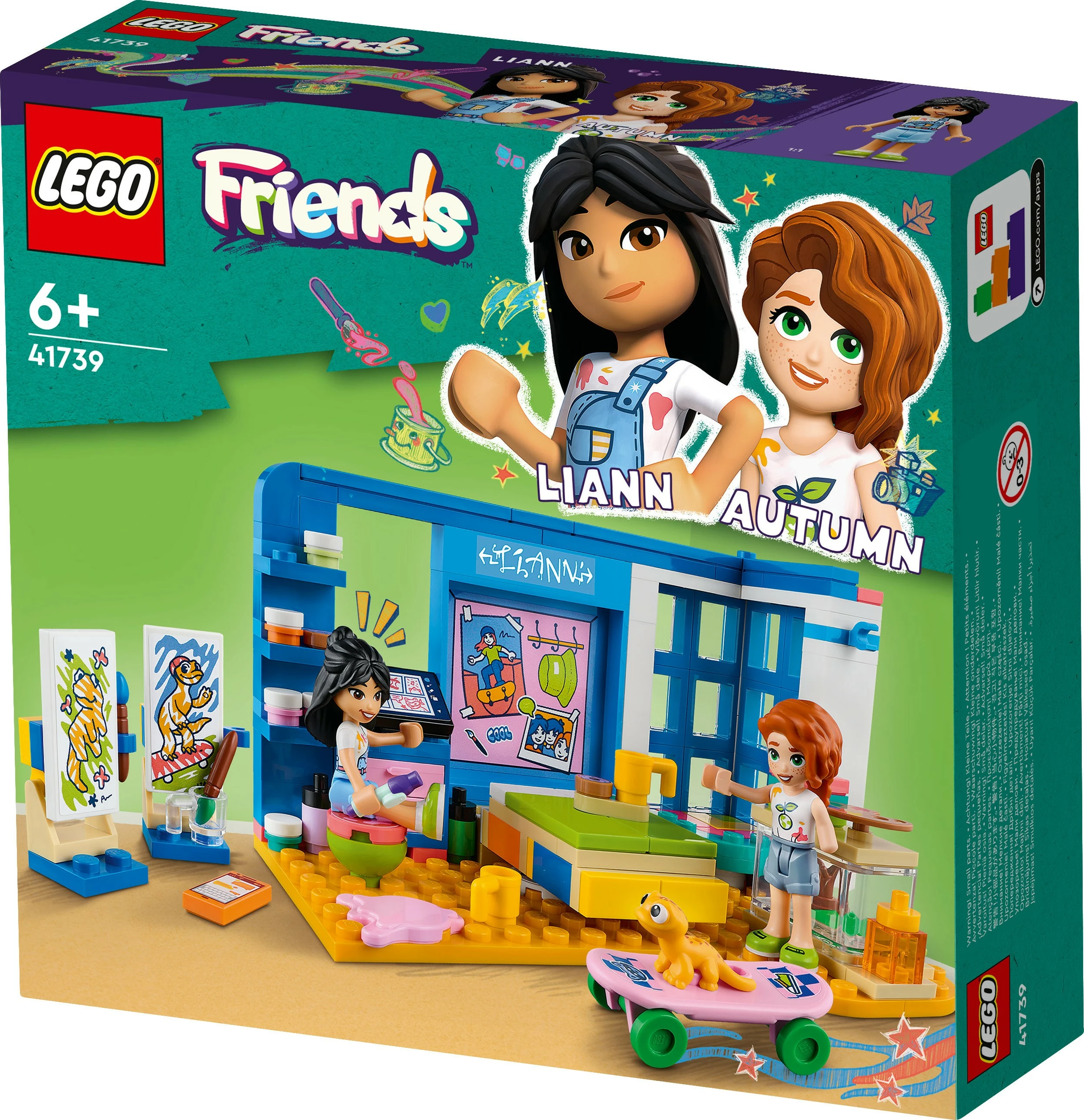 Set za gradnjo Liannina soba, LEGO Friends 41739, 204 kosi, večbarven
