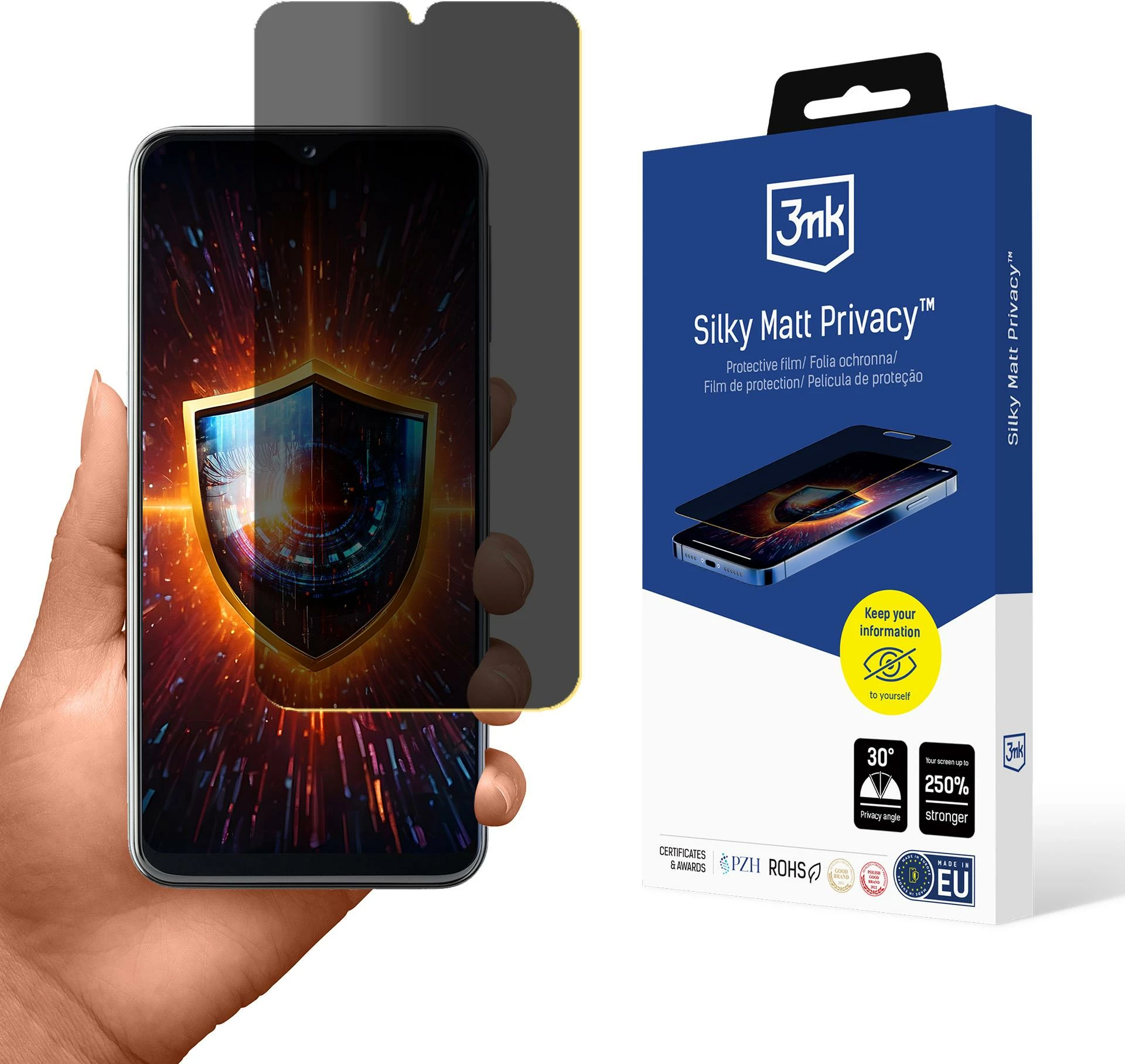 Zaščitna mat folija z zasebnostjo za Samsung Galaxy A20e, 3mk Silky Matt Privacy