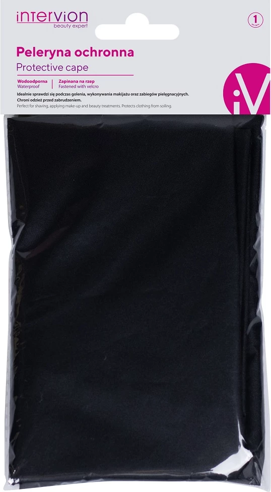 Zaščitna pelerina za lase Inter Vion, črna, 1 kos