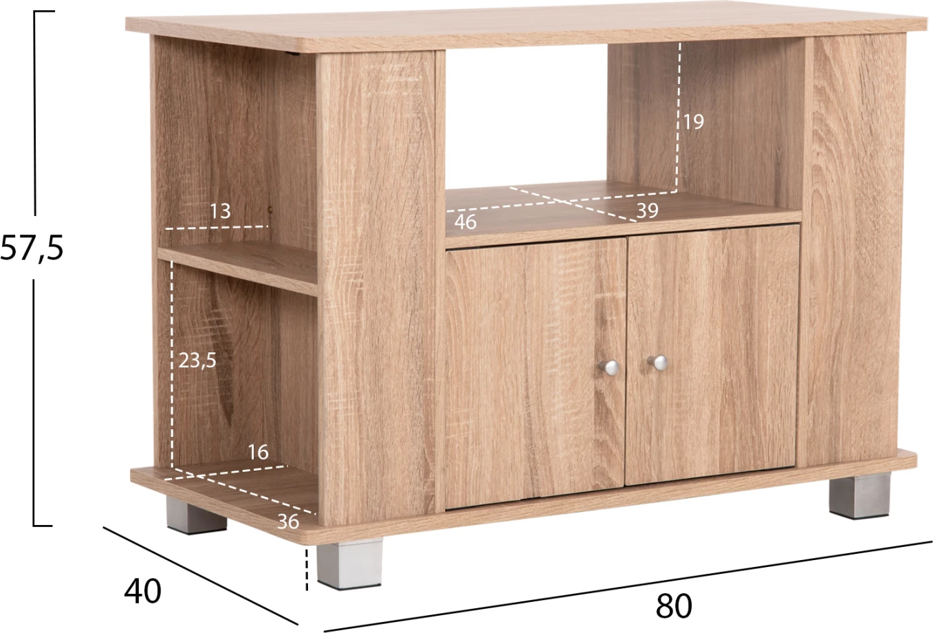 TV stojalo/omara CLUSE FH2404.20 melamin v barvi sonoma hrasta 80x40x57,5H cm