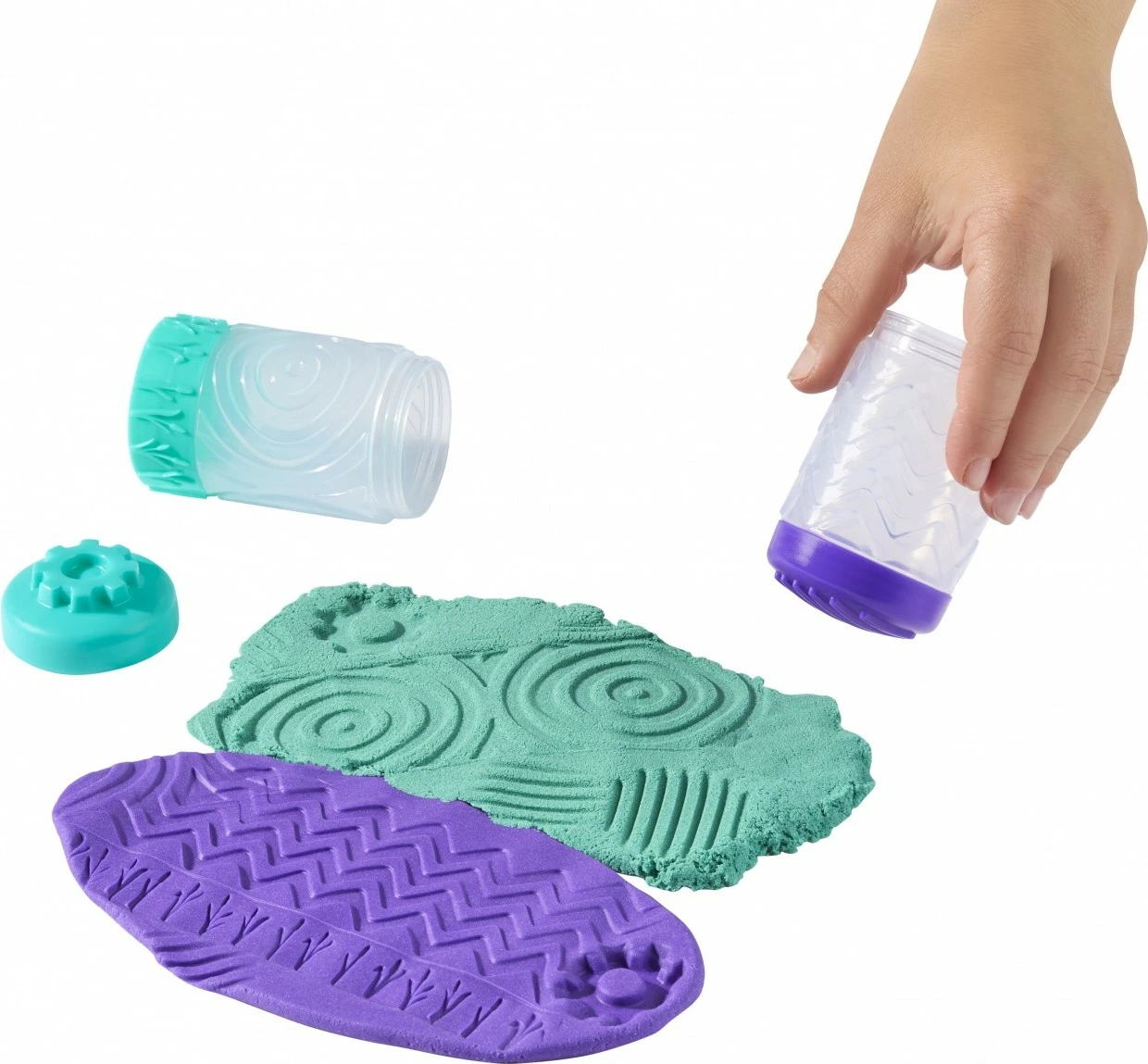 Set ustvarjalnih igrač, masa in kinetični pesek, vijolična/turkizna MGA Wonder Factory Never Dry