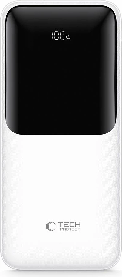 Powerbank 10000 mAh 22,5 W, bel — Tech-Protect PB01