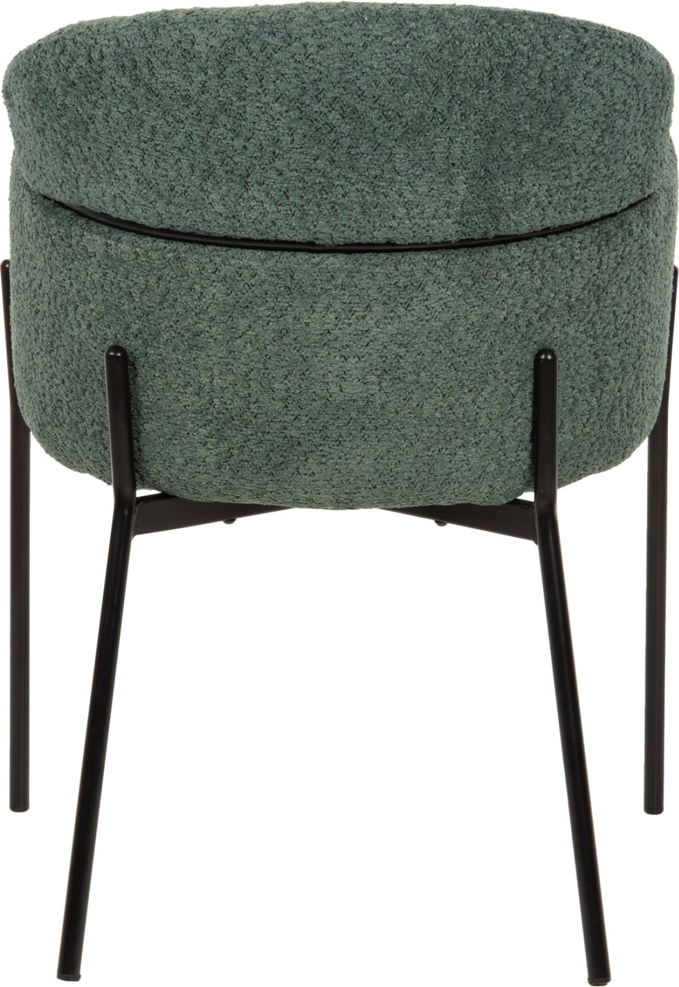 Naslanjač WOLF FH8583.03 v petrolej zeleni boucle tkanini s črnimi kovinskimi nogami 58x58x80H cm, set 2 kosov