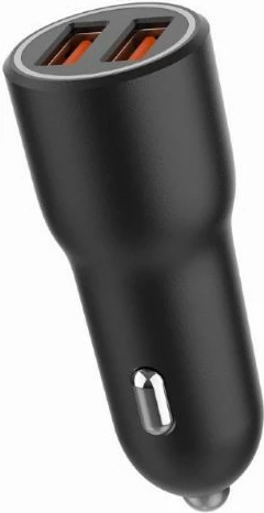 Avtomobilski polnilec 2x USB-A QC3.0, 36W, črn Gembird TA-UC-A2QC36-CAR-01