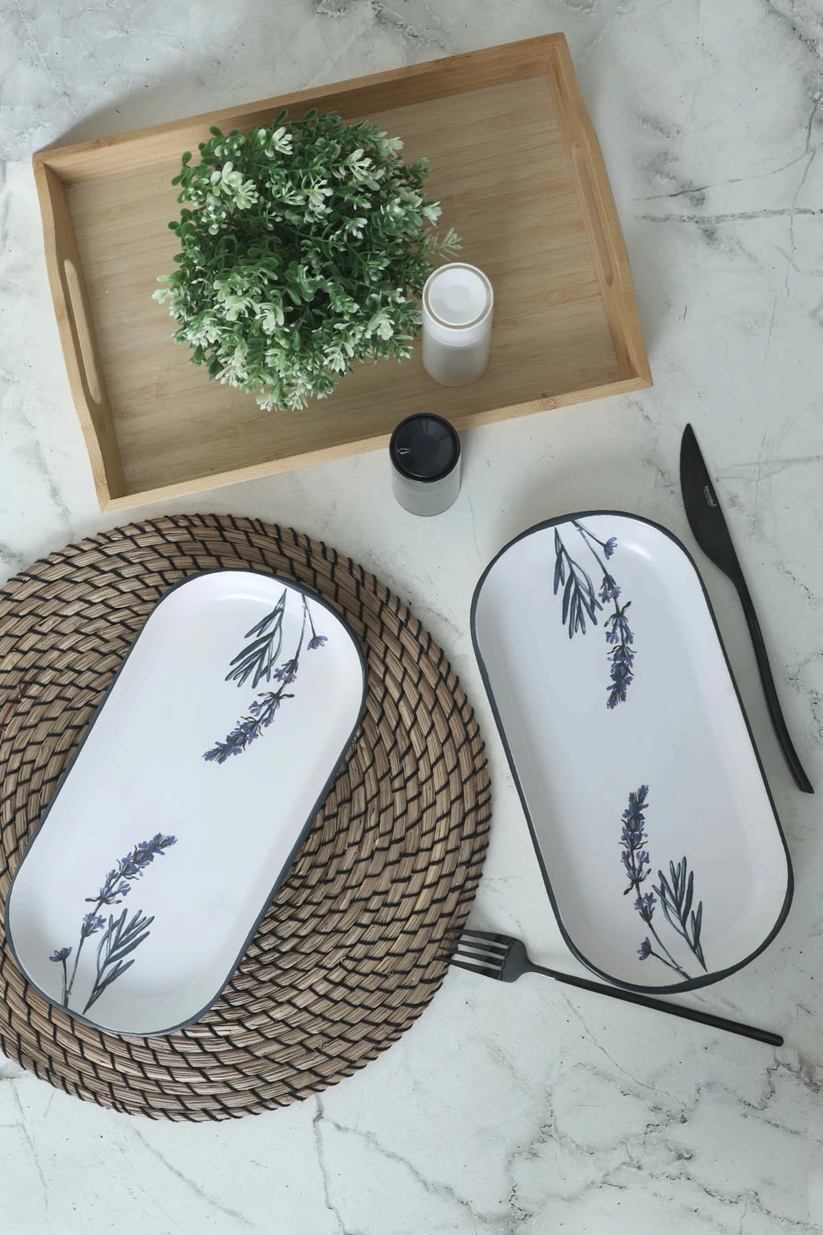 Set servirnih krožnikov (2 kosa) Hermia Concept, X00018835, mat bela