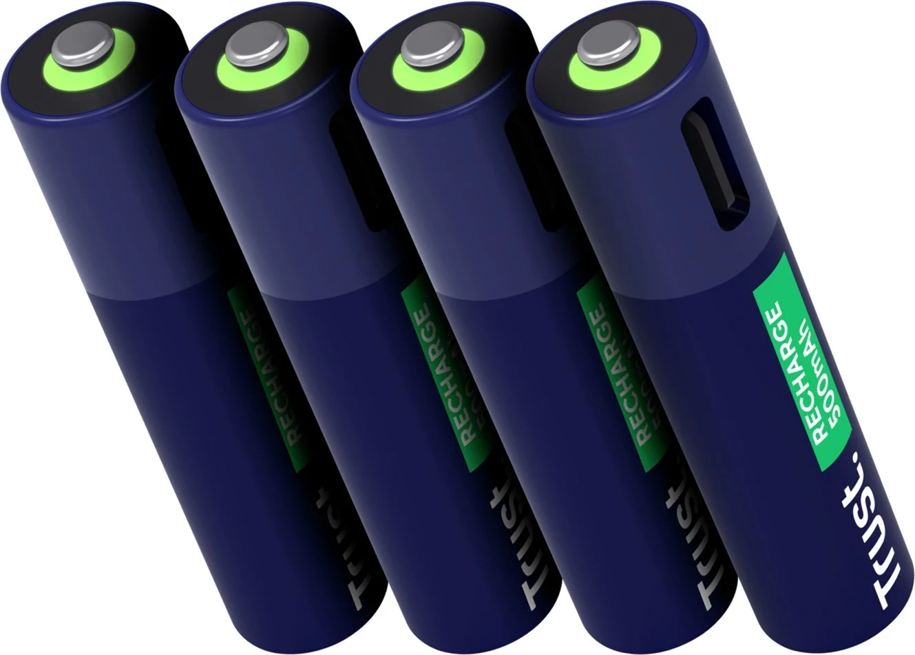 Polnilne baterije AAA Trust 25671, 500 mAh, komplet 4 kosa, zelene