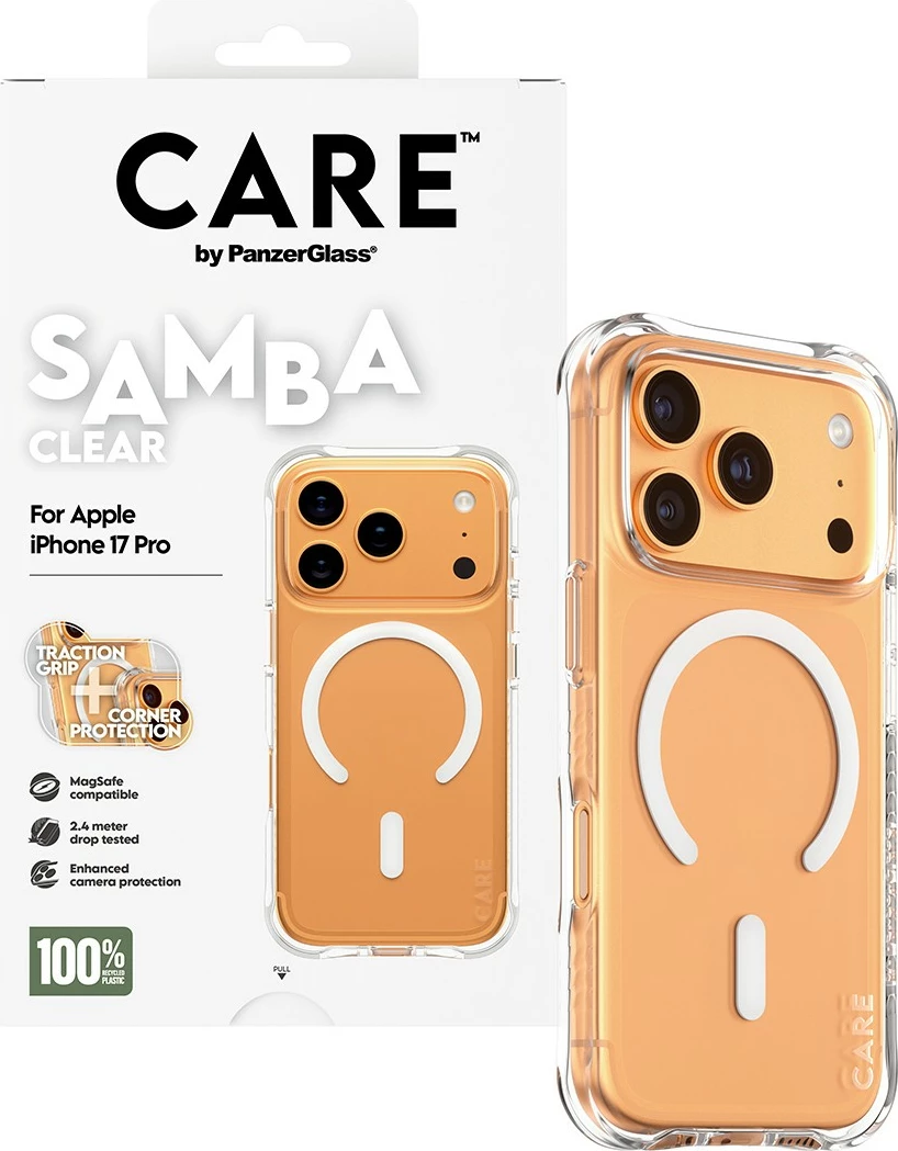 Prozoren ovitek za telefon PanzerGlass CARE Fashionable Samba MagSafe za iPhone 17 Pro