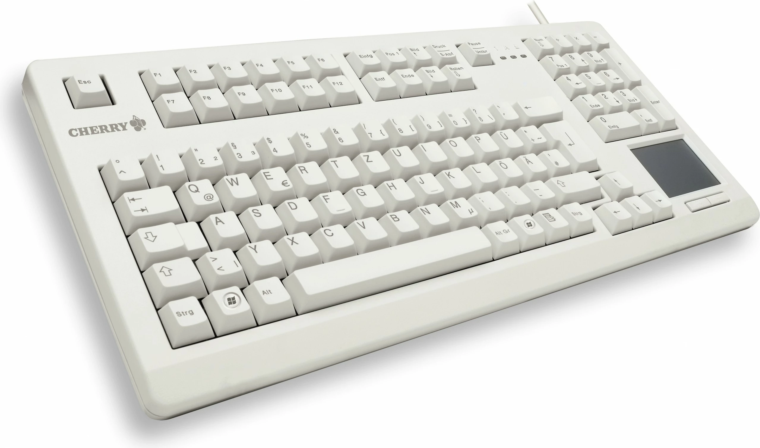 Mekančna tipkovnica Cherry TouchBoard G80-1190, polna velikost, žična, USB, QWERTZ, siva